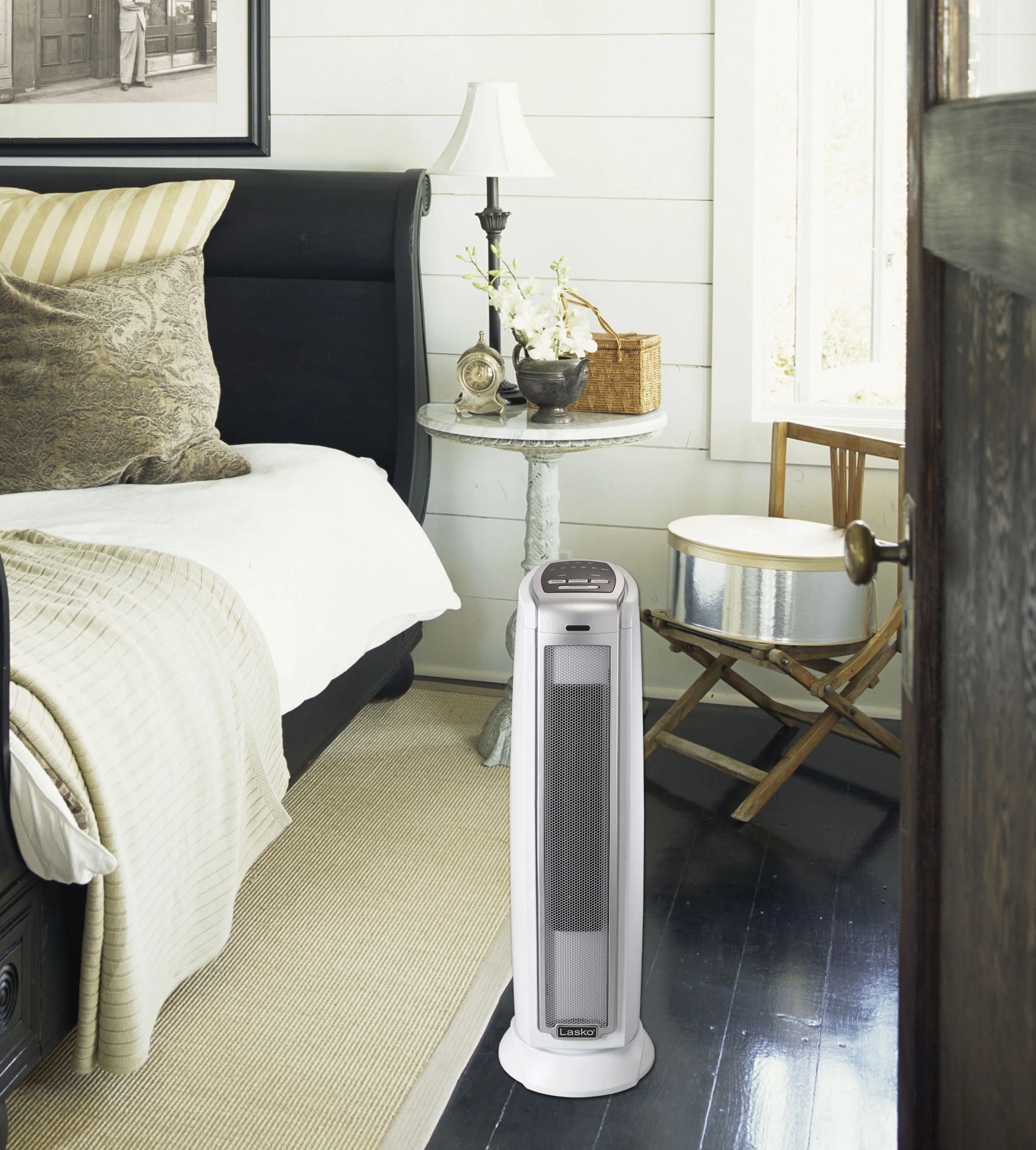 Lasko 22.5 1500W Electric Oscillating Ceramic Tower Space Heater with Remote, Black, 5790, New