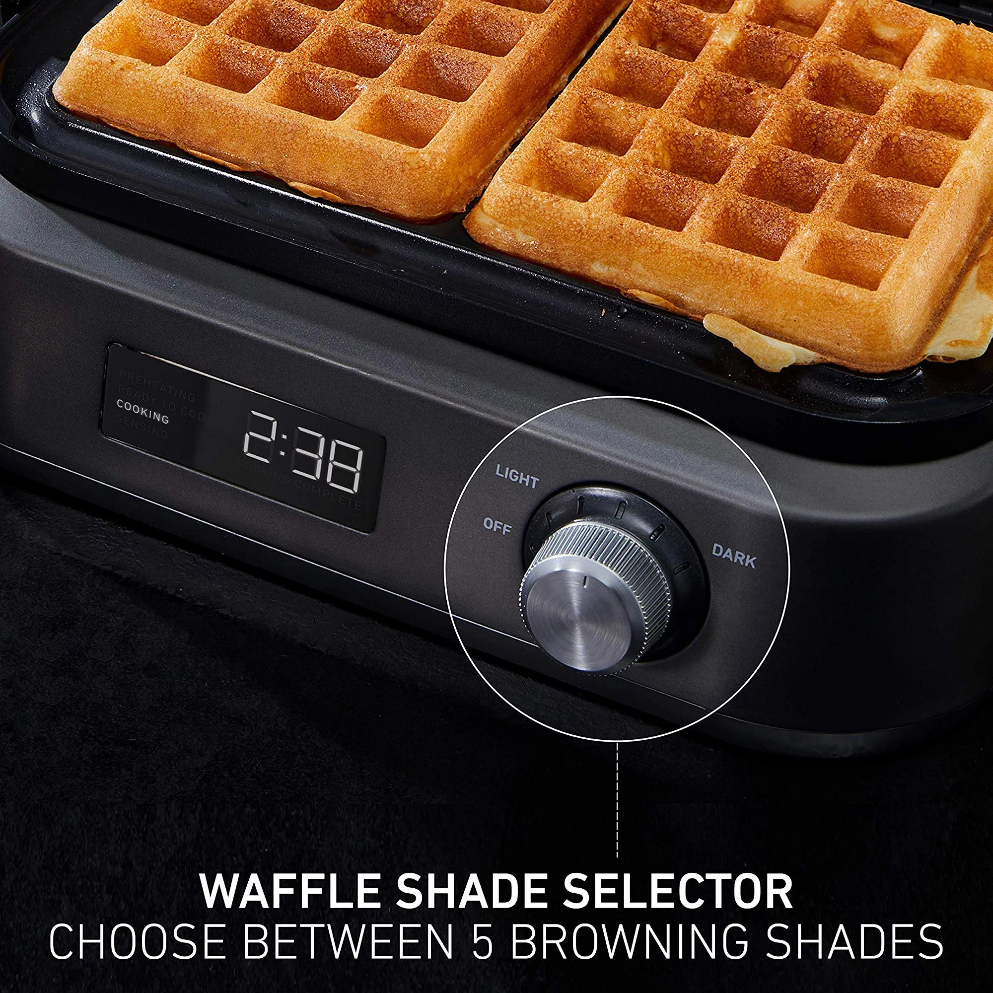 Calphalon Intellicrisp Waffle Maker, Dark Stainless Steel