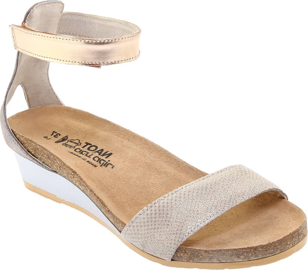 Naot Pixie Beige Lizard / Silver Threads / Rose Gold / 42