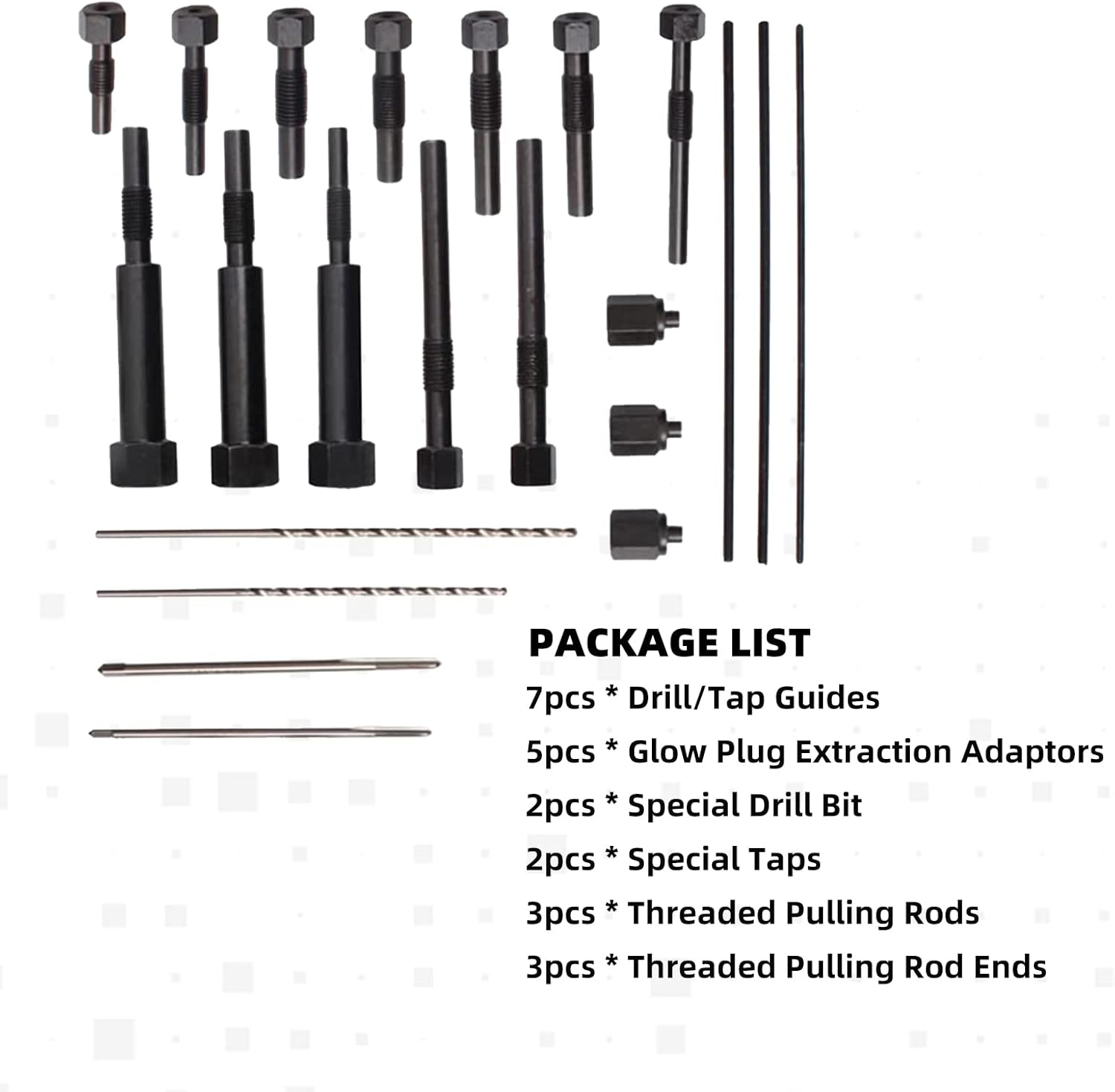 FXTUL Glow Plug Extraction Kit 22PCS Glow Plug Removal Tool, Glow Plug Electrodes Removal Extracting Plugs Tool for M8 & M10 Extract Glow Plug Electrodes Small Engine Repair Tool Pack of 2