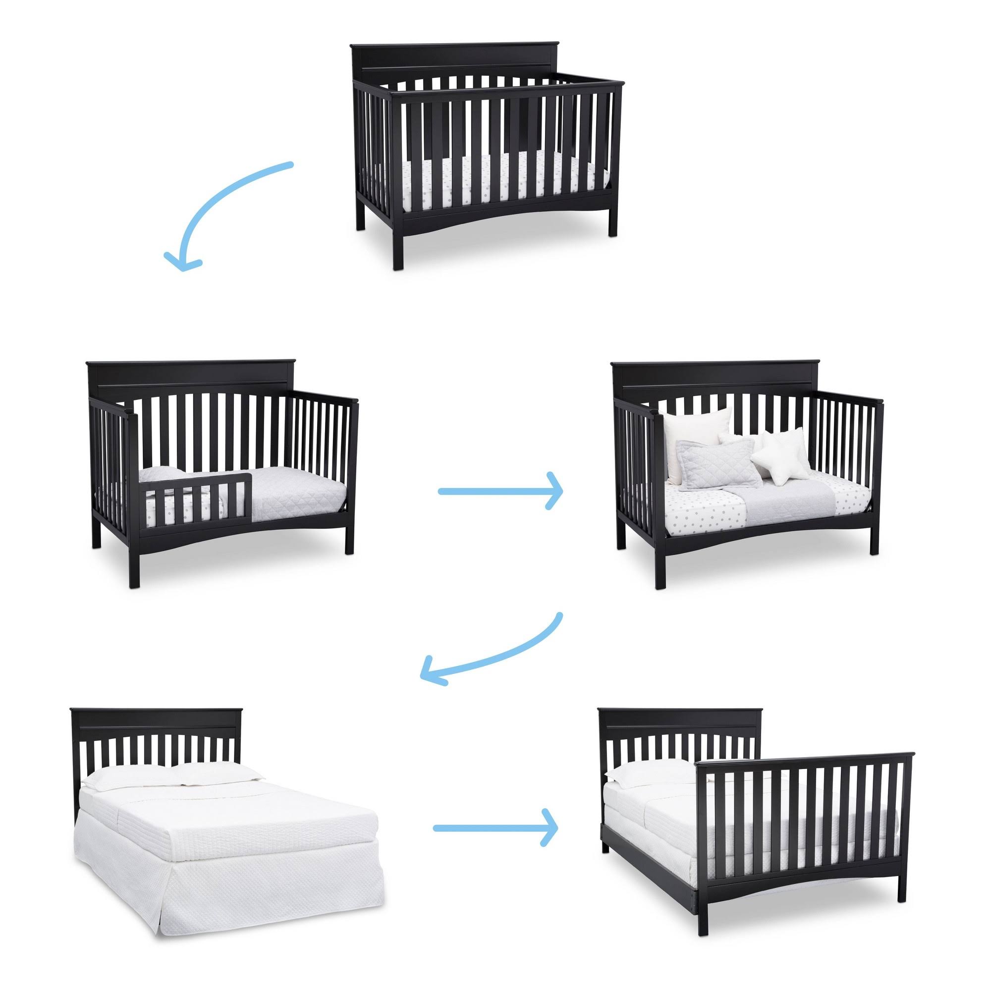 Delta Children Skylar 4-in-1 Convertible Crib - Black