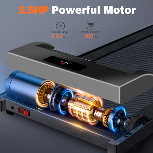 Portable Foldable Treadmills for Home, Small Folding Treadmill for Home Office with 300 LBS Capacity, Walking Running Exercise Electric Compact Treadmill with LED Display