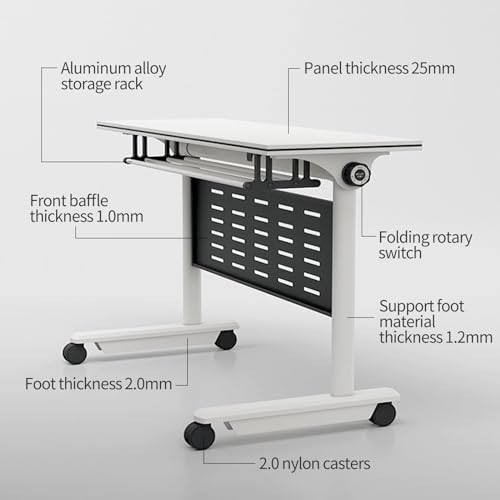 Conference Room Table,Mobile Folding Conference Table with Wheels,Flip Top Rolling Seminar Meeting Table Save Space Design for Office/Meeting Room/Classr (4PCS)