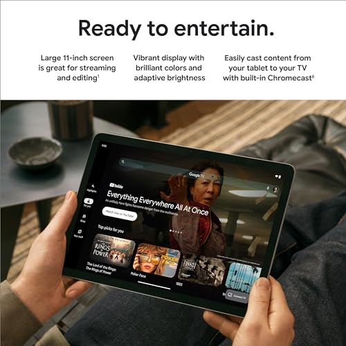Google Pixel Tablet with Charging Speaker Dock - Android Tablet with 11-Inch Screen, Smart Home Controls, and Long-Lasting Battery - Porcelain/Porcelain - 128 GB