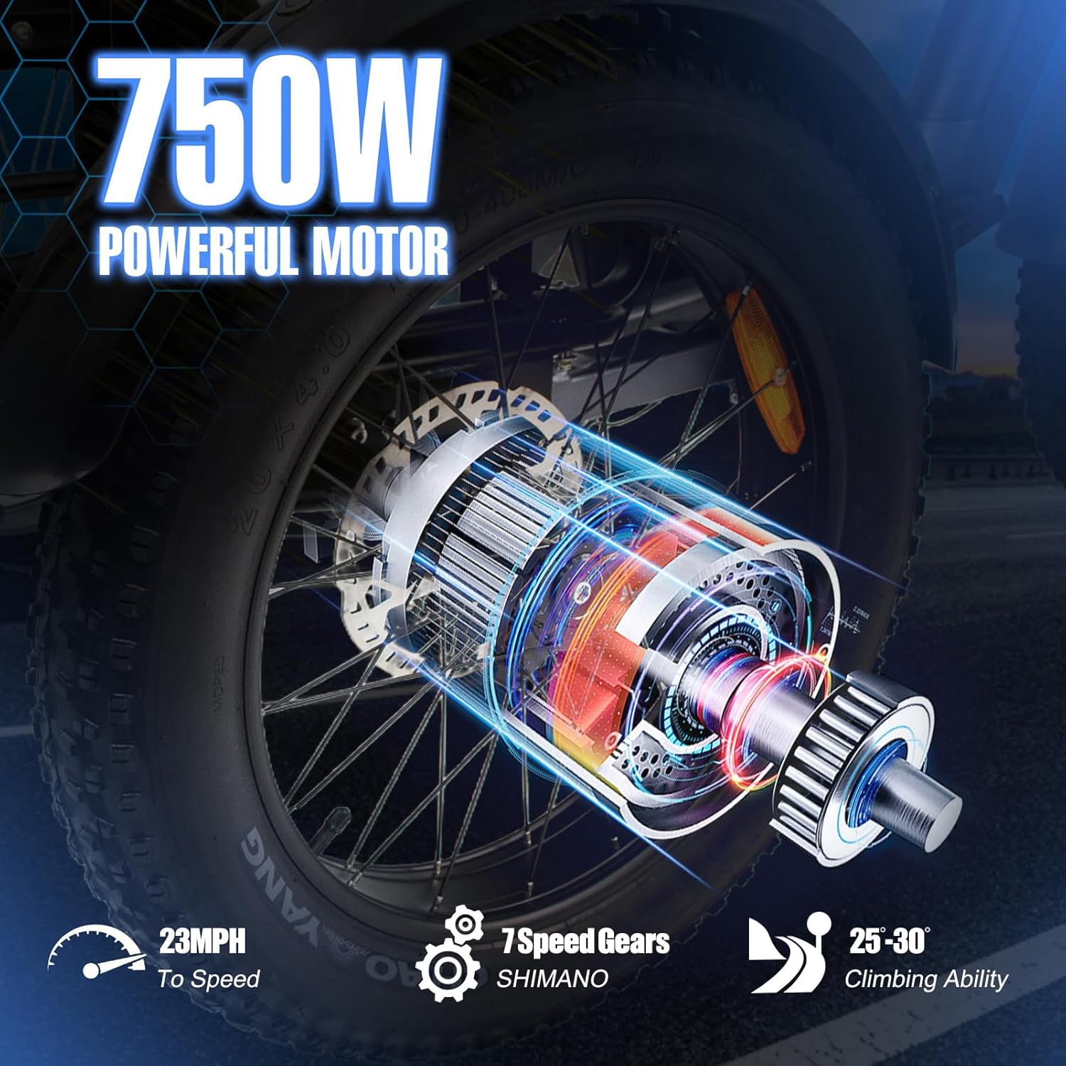 Electric Trike Adults 750W Motor 20" Fat Tire 3 Wheel Electric Bike Dual Removable Batteries Adult Electric Tricycle 50 Miles Range Electric Cargo Bike for Seniors Women Men Outdoor Beach Snow