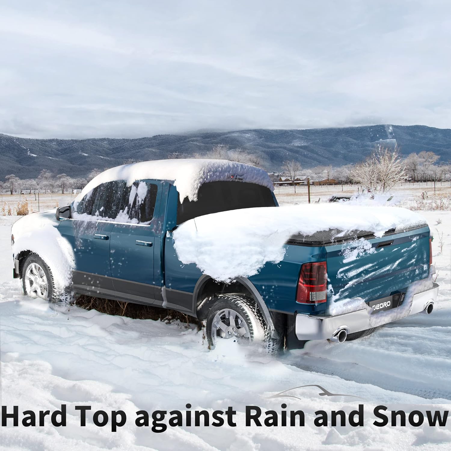 oEdRo Hard Quad-fold Truck Bed Tonneau Cover Compatible with 2015-2022 Ford F150 F-150 (Excl. Raptor Series), Styleside 6.5 Ft Bed