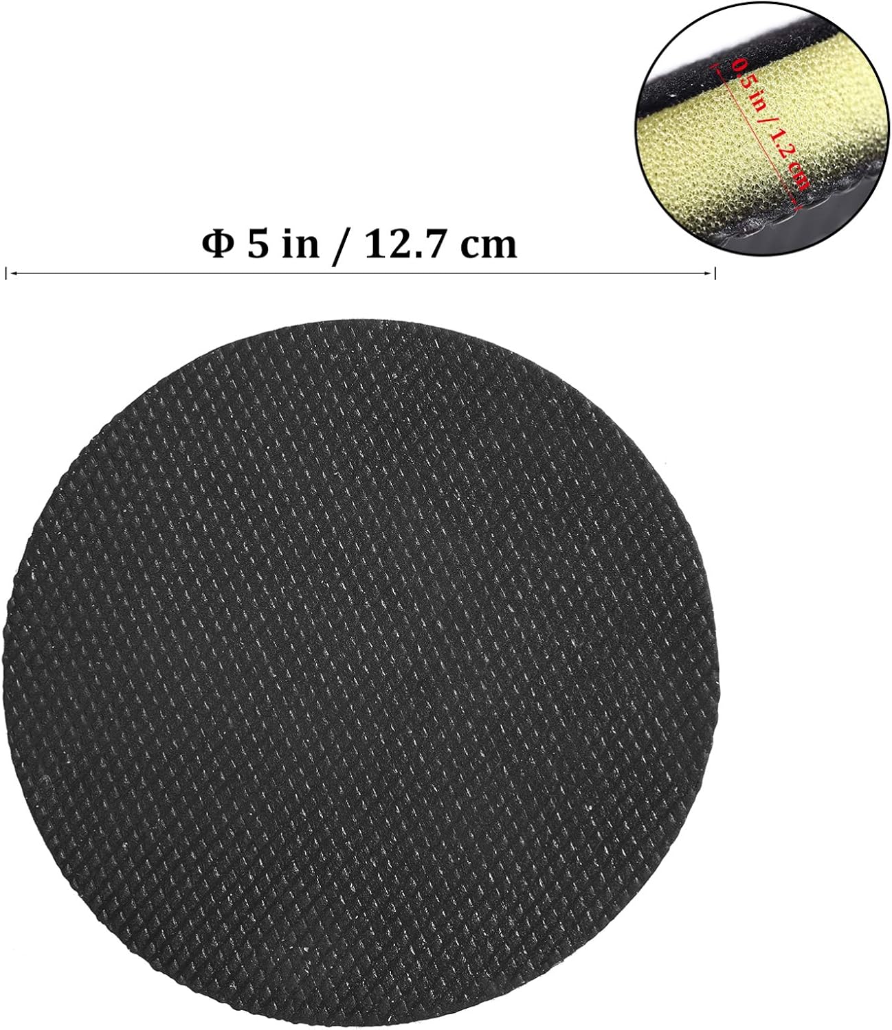 VOSAREA 6" Clay Pad for Polisher,DA Polisher Pad,Pneumatic Clay Bar Pad for Polisher Clay Disc Foam Pad or Car Detailing Novel Detailing Tool Detailing Kit (Black)