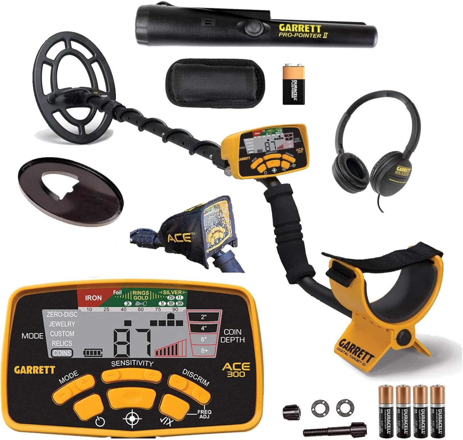 Garrett ACE 300 Metal Detector with Waterproof Search Coil and Pro-Pointer II