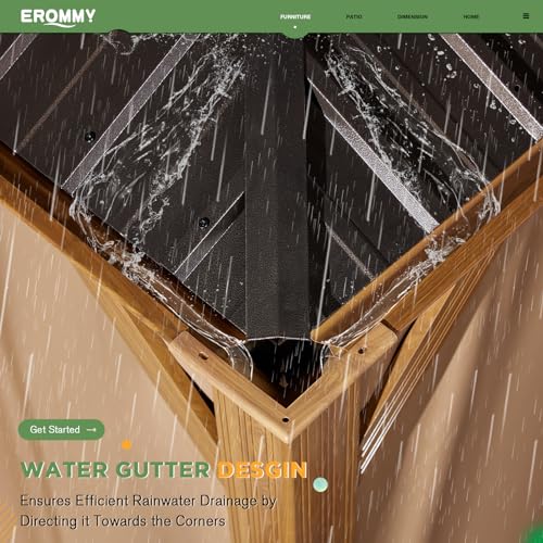 EROMMY 14'x20' Hardtop Gazebo Double Roof Galvanized Steel Canopy Outdoor Aluminum Frame Permanent Metal Pavilion with Netting and Curtains for Patio Backyard Deck and Lawns