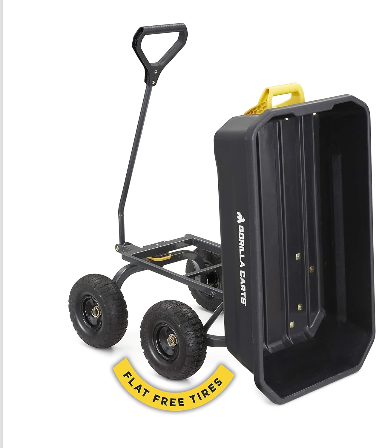 Gorilla Carts 4GCG-NF 4 Cu. Ft. Poly Garden Dump Cart with No-Flat Tires, Black (Amazon Exclusive)
