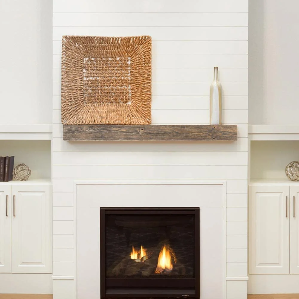 Mantels Direct Vail 60-in x 6-in Farmhouse Wood Fireplace Mantel Shelf -Driftwood