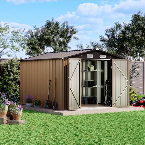 Patiowell 3 x 3 FT Outdoor Storage Shed,Small Garden Tool Storage Shed with Sloping Roof and Single Lockable Door, Outdoor Shed for Backyard Garden Patio Lawn, Grey