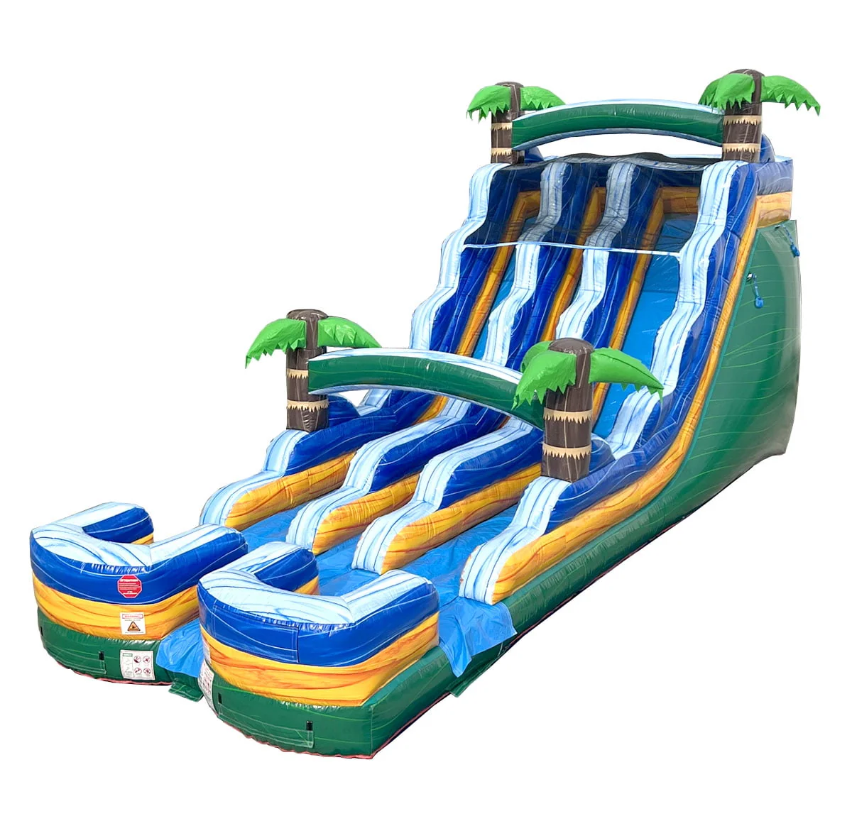TentandTable Commercial Inflatable Water Slide, Rainbow Double Lane with Blower, 13'