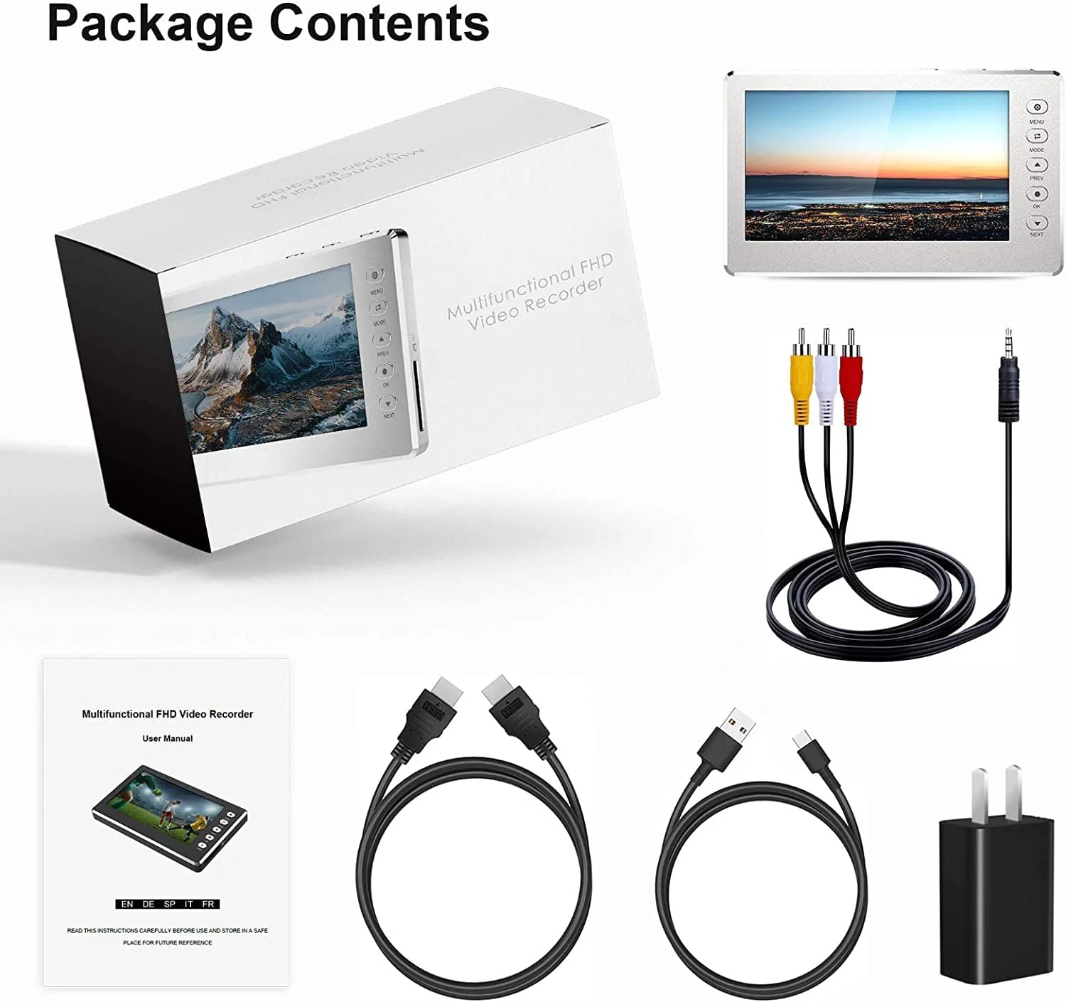 DIGITNOW Video to Digital Converter, VCR VHS to Digital Converter with 5" OLED Screen, Video Recorder Capture Device from DVD, RCA, Hi8, Camcorders, Gaming Systems, Support AV and HDMI - Silver