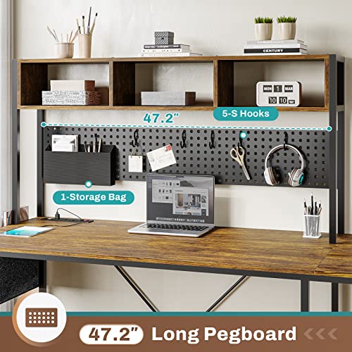 SEDETA L Shaped Gaming Desk, Reversible Computer Desk with Power Outlet and Pegboard, Gaming Desk with Led Lights, Keyboard Tray and Storage Bag for Home Office, Black