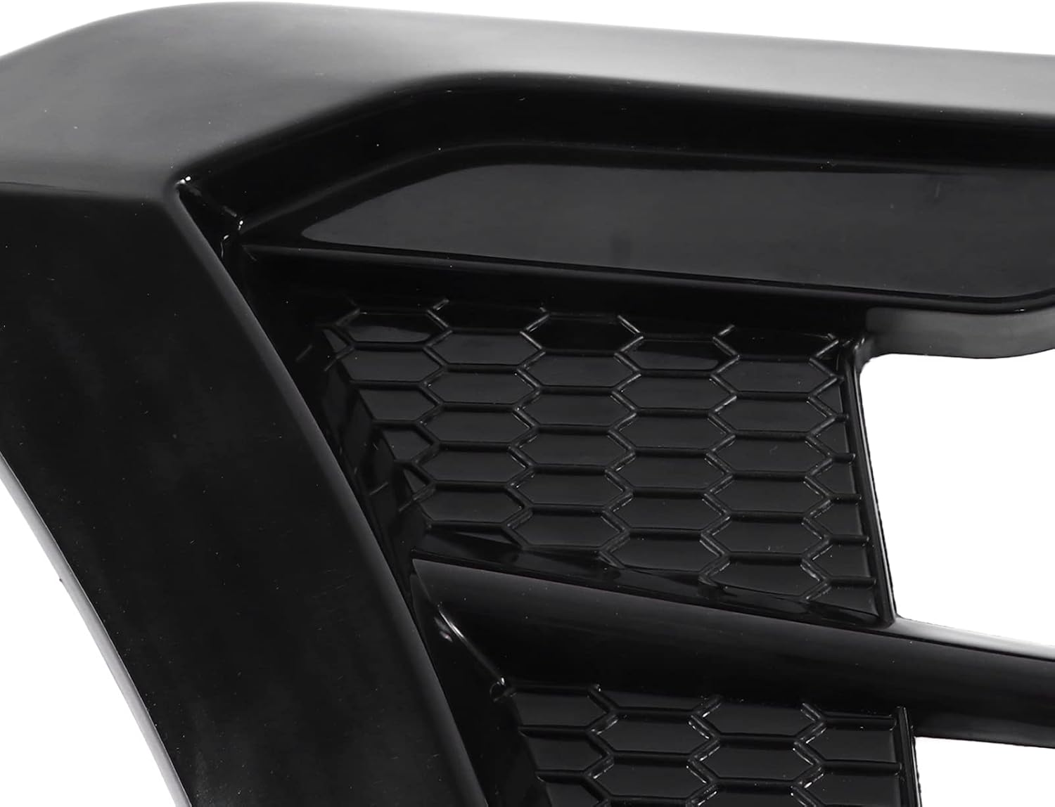 Fydun Hoods Vents Bonnet Cover， Car Hood Vent Scoop Kit 2pcs Gloss Black Side Vent Trim Decoration Sticker Rubber Shark Gills Universal for Cars Pack of 2