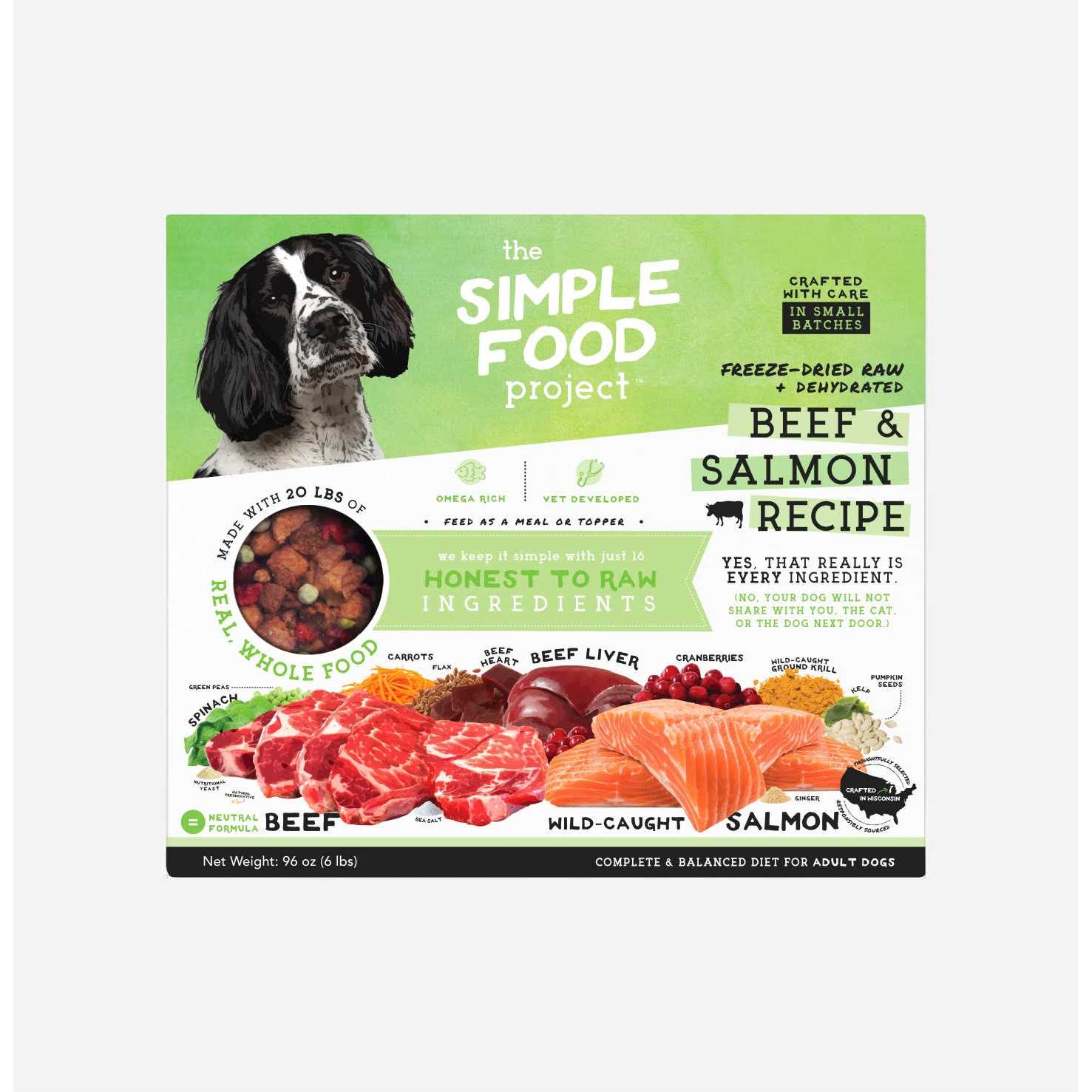 The Simple Food Project Freeze Dried Beef &amp; Salmon - Pet Supplies online store