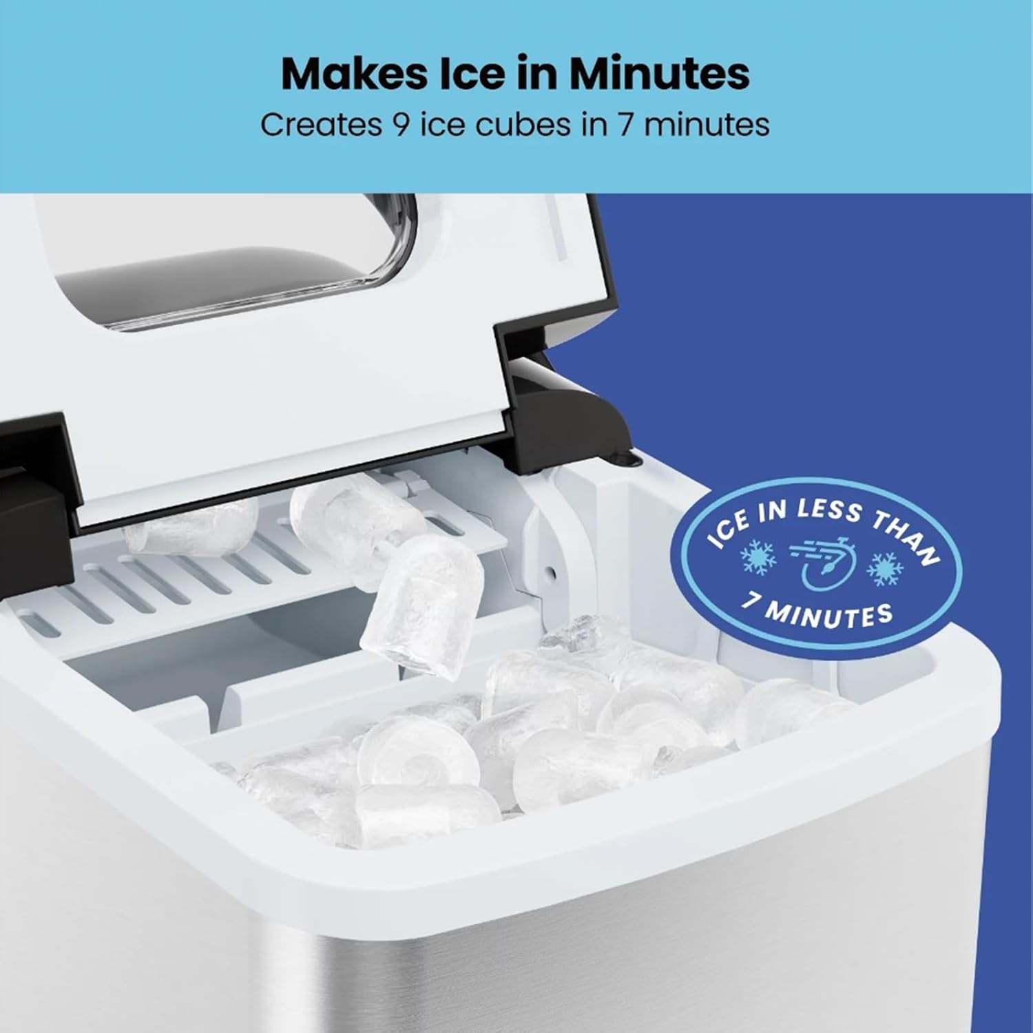 Bench Ice Maker Double Size Ice Maker 6 Minutes Per Lot Two Size Options Ice Cube Machine Electric Ice Machine