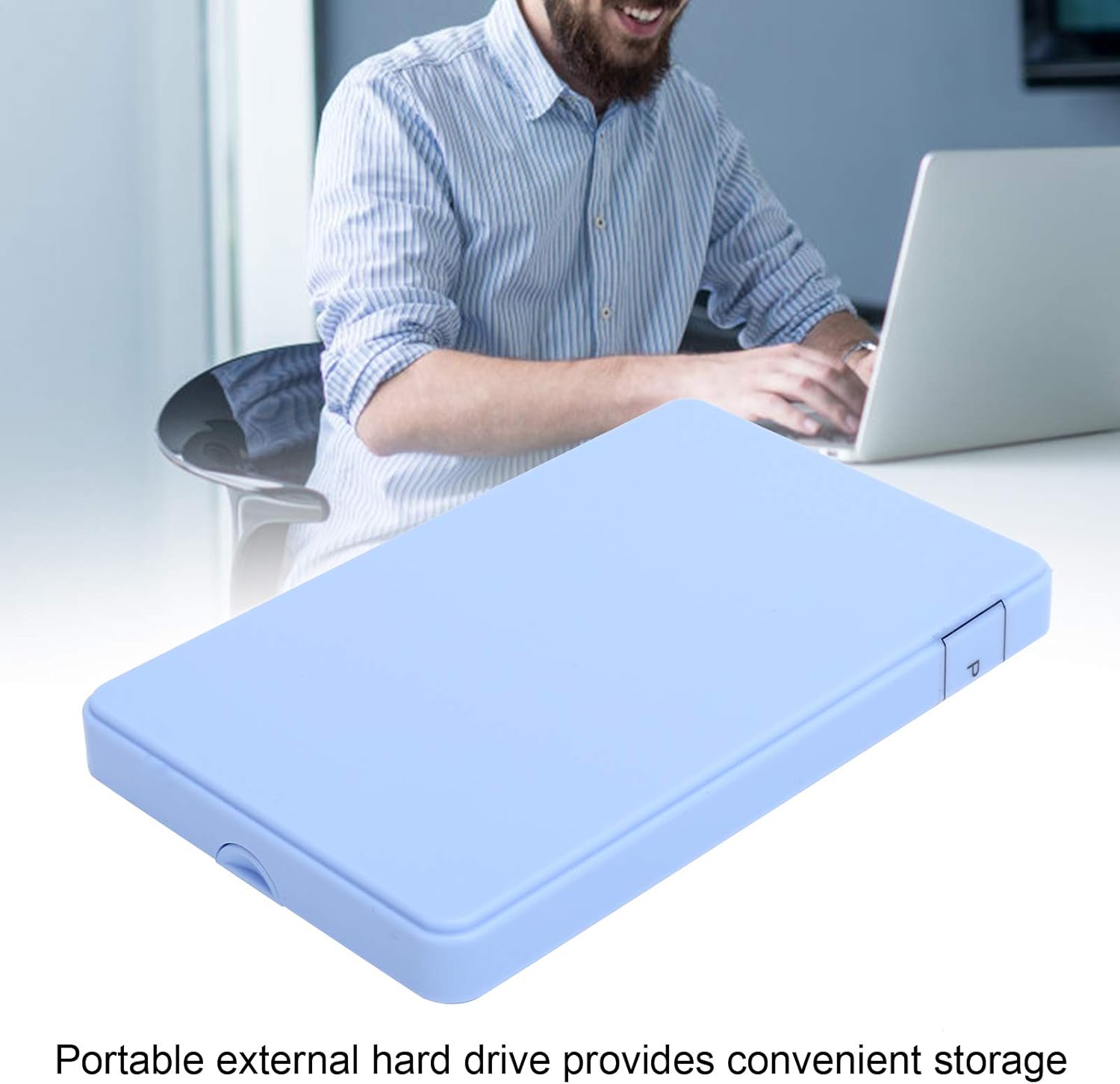 USB3.0 Mobile External Hard Drive for Computers, 2.5 Inch HDD High Speed Portable Hard Drive for Data Storage for PC Laptop and Monitors, Blue(2TB)