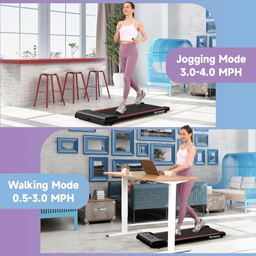 Walking Pad Treadmill Under Desk Treadmill,Walking Pad Treadmills for Home Portable Treadmill with Remote Control,2.5HP Brushless Motorized Walking Treadmill,2 in 1 Treadmill for Home Office