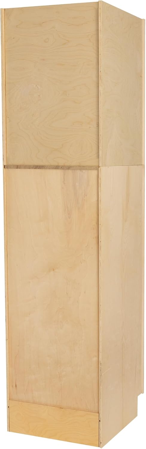 Quicklock RTA (Ready-to-Assemble) | Base Kitchen Cabinets - Shaker Style | 100% Plywood | Made in America | Soft Close Hardware (Raw Maple, 24" D x 24" W x 84" H Pantry)