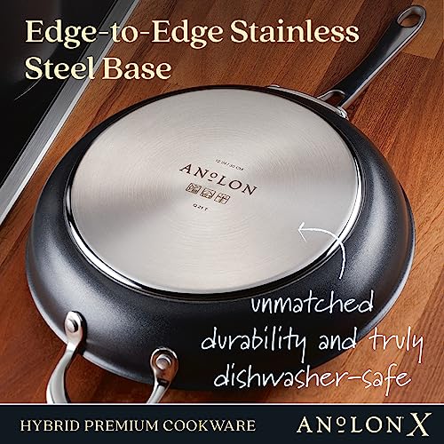 Anolon Anolon X Hybrid Nonstick Nonstick Cookware Induction Pots and Pans Set, 12 Piece - Charcoal Gray
