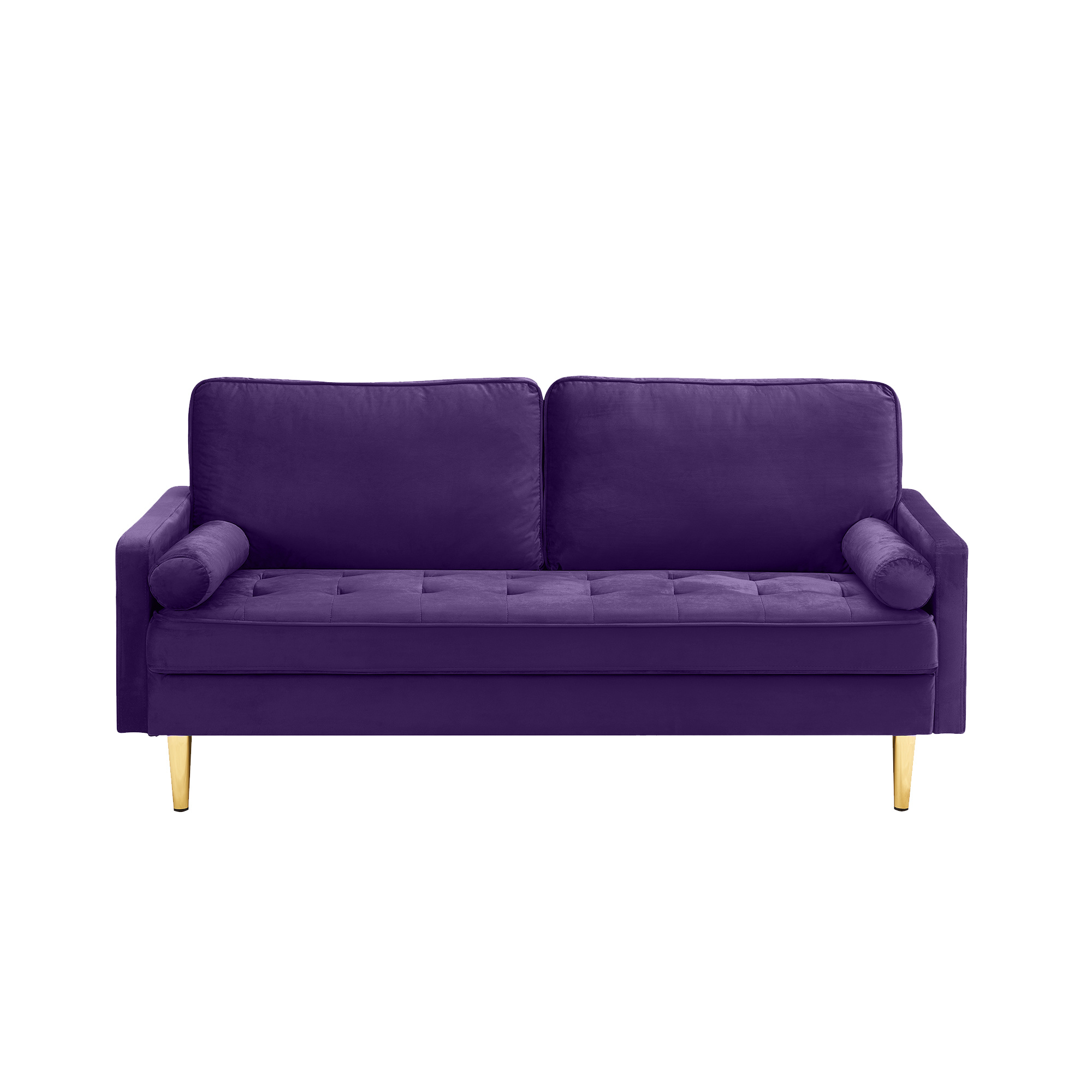Stylish Purple Velvet Loveseat Sofa - 79.37 - Luxury and comfort combined in one elegant piece