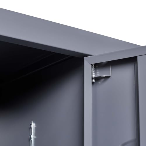 Metal Storage Cabinet with 6 Door, 72" Locking Metal Garage Storage Cabinet, Industrial Storage Locker for School, Gym, Home, Office (Grey, 35.45 * 15.75 * 72in,6door)
