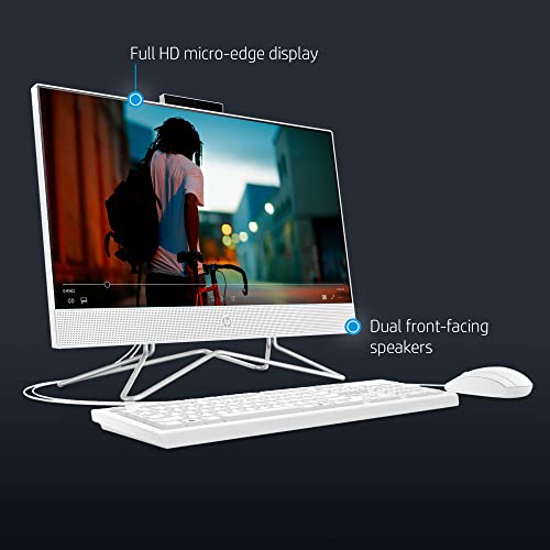 HP 2023 21.5" FHD All-in-One Desktop Intel 2-Core Celeron J4025 Processor Intel UHD Graphics 8GB RAM DDR4 256GB NVMe SSD WiFi AC BT HDMI Webcam RJ45 Internal Speaker Windows 11 Pro w/RE Accessories