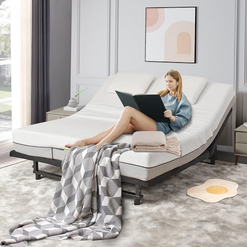Electric Adjustable Bed Frame, Twin XL Size Adjustable Bed Base with Wireless Remote, Head and Foot Incline, Premium Quiet Motor, Zero Gravity