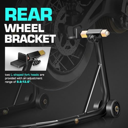 DNA MOTORING Motorcycle Lift Table 1000lbs Capacity Motorcycle Support Stand L 86.2in x W 22in Motorcycle Lift Jack Lifting Range 7.2-30.3in Black TOOLS-00780