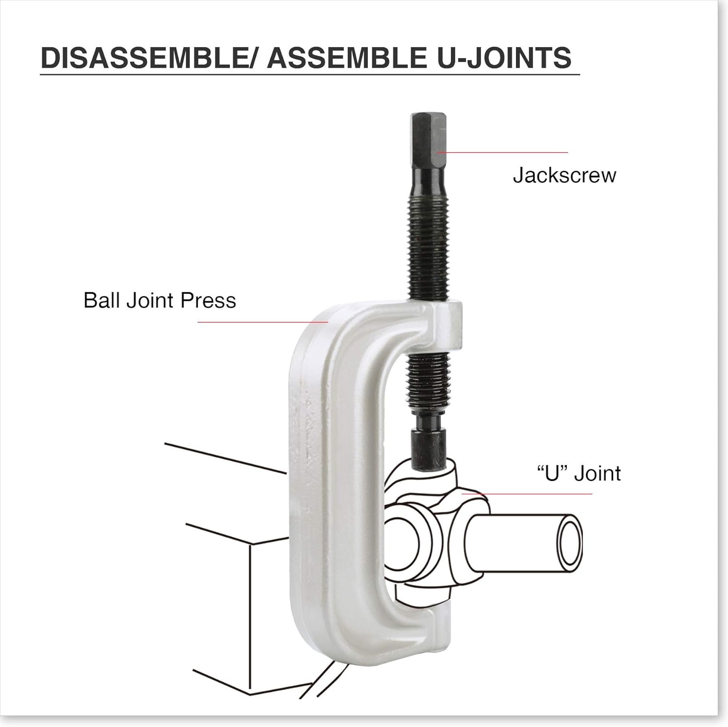 Orion Motor Tech Master Ball Joint Press Kit & U-Joint Puller Service Tool Set 21PCS - Upper and Lower Ball Joint Removal Tool Kit for Ball Joint Service with C-Press
