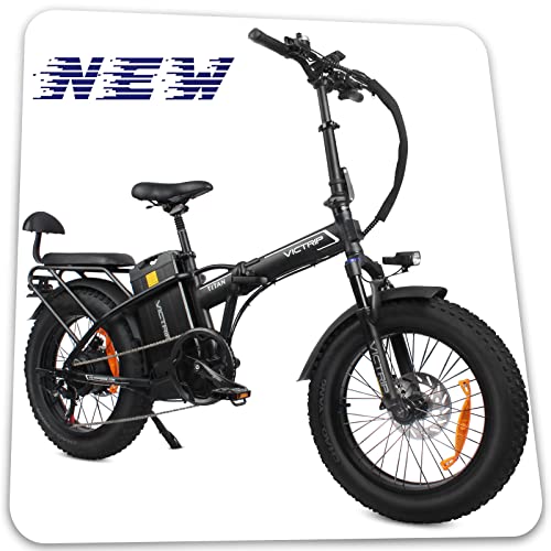 Titan 32Ah Battery 100 Miles Long Range 750W Folding Electric Bike for Adults Cruise Control Dual Shock Absorber 7-Speed Color Display Commuter Bike with 2 Seat Class 2 Electronic Horn