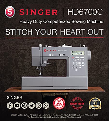 SINGER Heavy Duty 6620C Computerized Sewing Machine with Accessories | 215 Stitches, LCD Screen, Built-In Needle Threader | Easy Setup, Durable Metal Frame, Ideal for Clothes & Home Projects