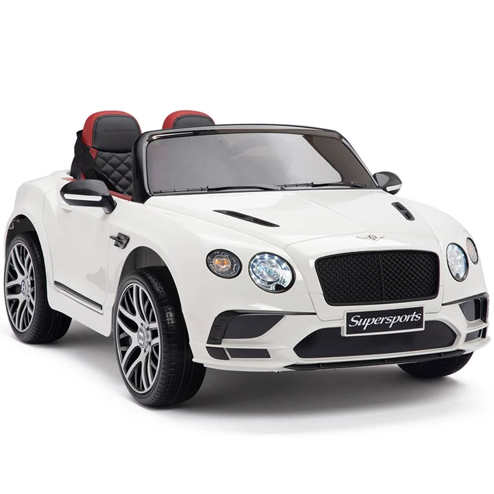 Bentley Continental Supersports Kid&s Car - Battery Powered Riding Toy w/ Parent Remote Control - White