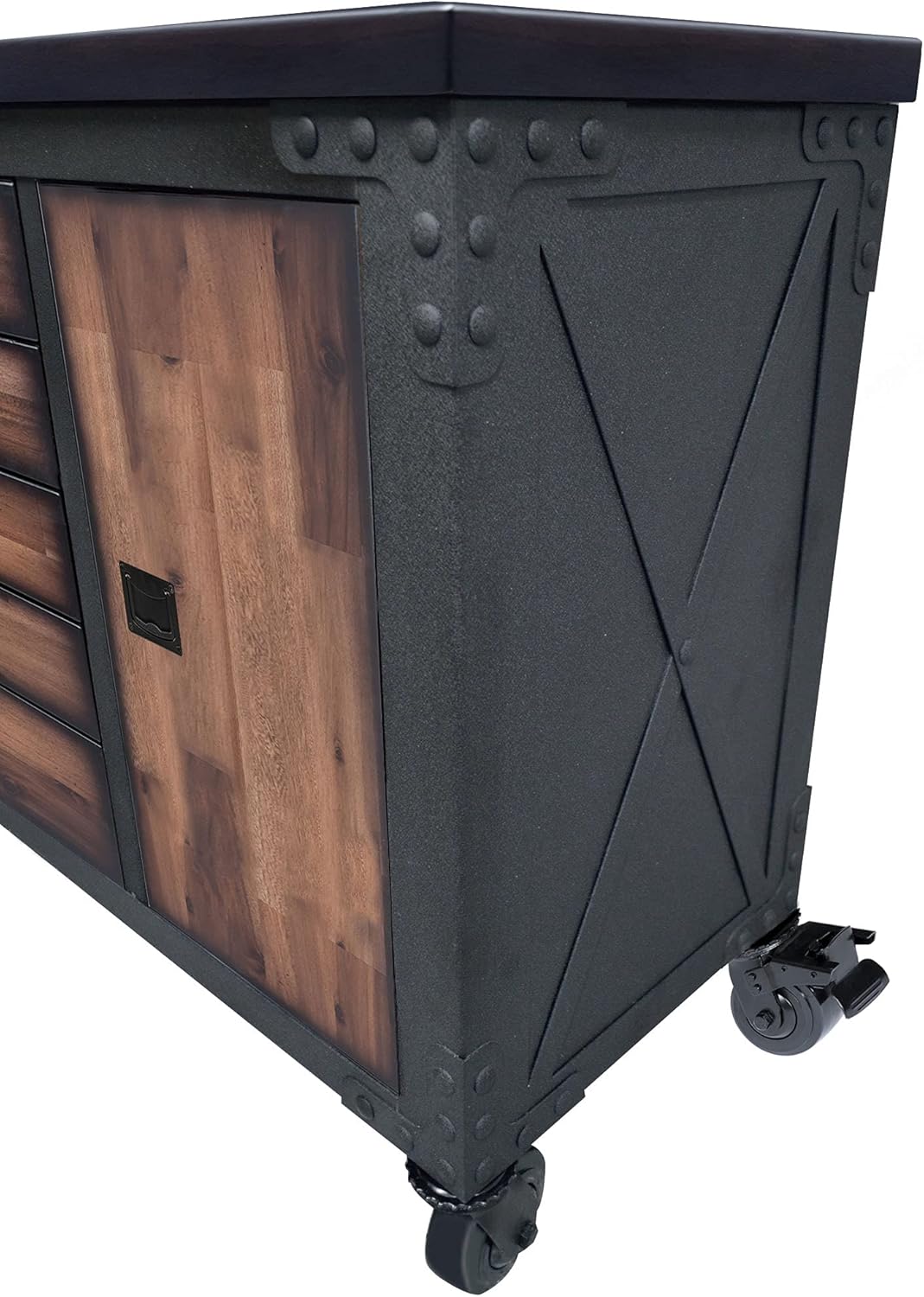 Duramax 48 in. 5-Drawers Garage Rolling Tool Chest with Dark Solid Wood Top