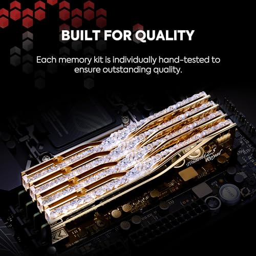 G.SKILL Trident Z5 Royal Series (Intel XMP 3.0) DDR5 RAM 64GB (2x32GB) 6400MT/s CL32-39-39-102 1.40V Desktop Computer Memory UDIMM - Silver (F5-6400J3239G32GX2-TR5S)