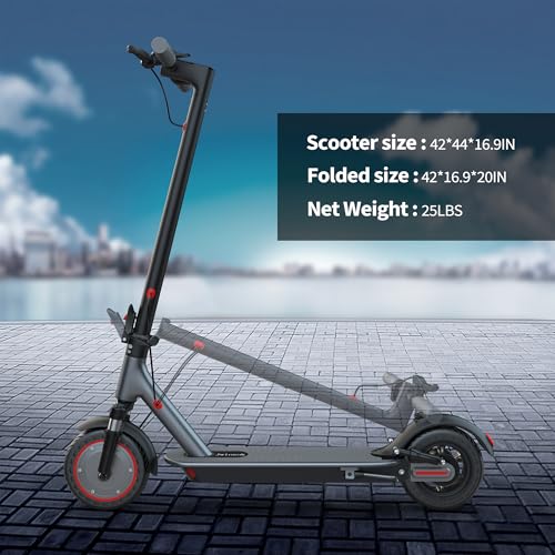 Electric Scooter with Dual Shock, 8.5" Solid Tires, 350W Motor 19mph/15mi Range, Dual Suspension Foldable Commuter Scooter for Urban Travel