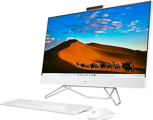 HP 27-inch Touch FHD All-in-One Desktop, AMD Ryzen 7 5700U, 32GB RAM, 1TB SSD, 1080P Webcam, Wireless Keyboard & Mouse Combo, WiFi, Windows 11 Home
