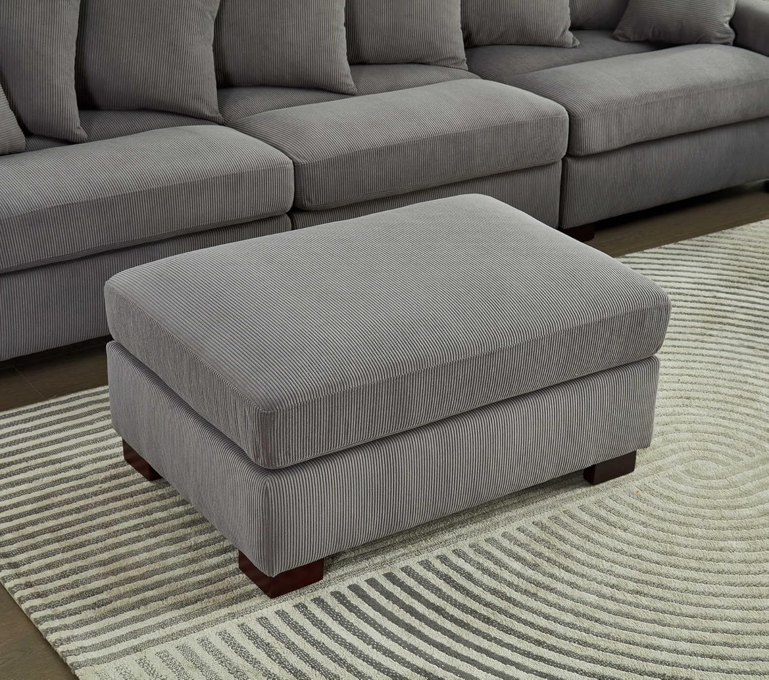 Modular 5-Seater Couch - Ultra Comfortable L&U Shape Sectional Sofa, Luxurious Corduroy Fabric Living Room Furniture with Plush Cushions - Perfect for Relaxing, Easy Assembly, Fits 5 People