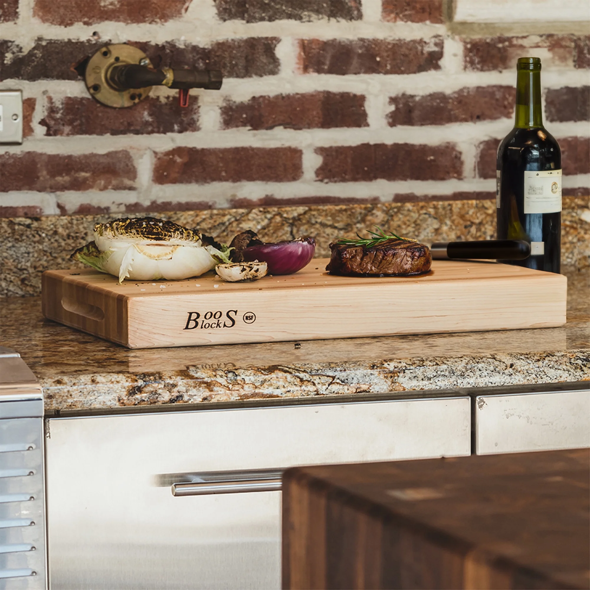 John Boos Maple Wood Cutting Board for Kitchen Prep, 24" x 18" x 2.25"