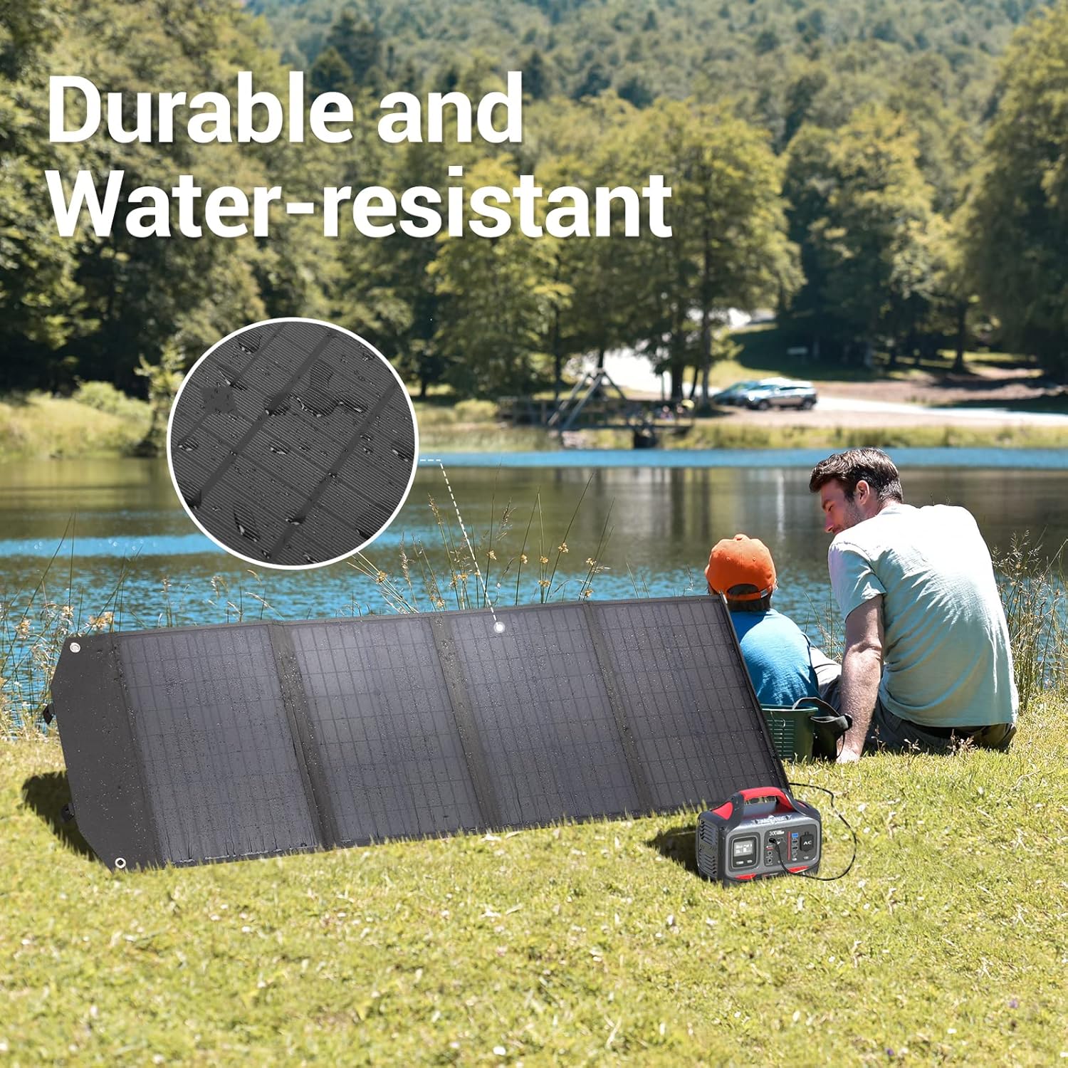 ROCKPALS 300W Portable Power Station with Solar Panel 100W, Solar Generator with Panel Included for Backup Power, Outdoor Adventure and Camping
