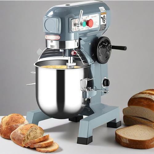 Commercial Food Mixer, 450W 10QT Heavy Duty Stand Mixer, 3-Speed Adjustable (130-415 RPM), Stainless Steel Bowl for Baking, Restaurants, Bakeries