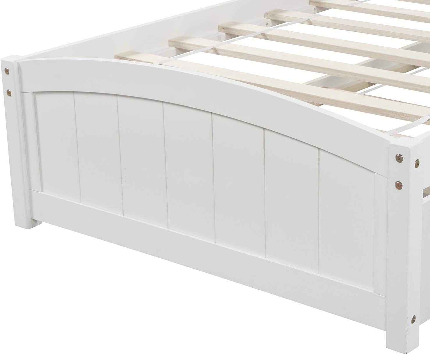 Harper & Bright Designs Twin Platform Bed with Storage Drawers, Solid Wooden Twin Size Bed Frame with Headboard for Kids, Teen, Adults, No Box Spring Needed (Twin, White)