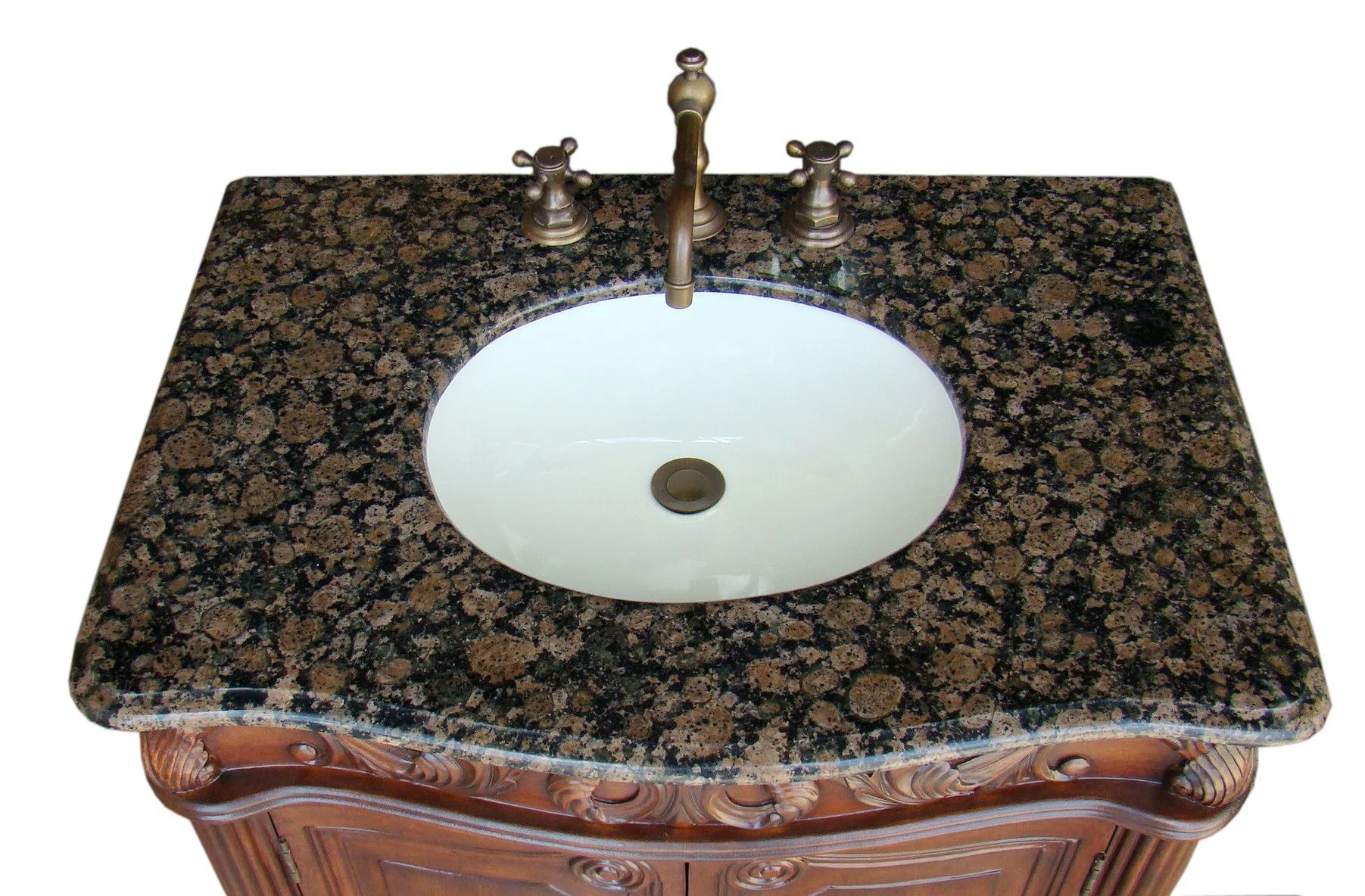 32" Benton Collection Fiesta Antique Victorian Style Brown Bathroom Vanity CF-2873SB-TK