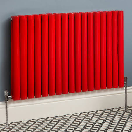 Hudson Reed Revive - Hot Water Radiator - Choice of Sizes - Horizontal European Design - Red