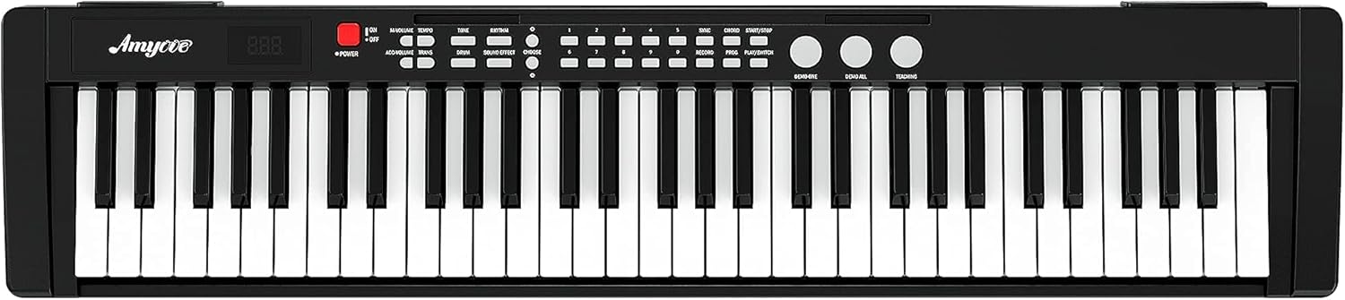 Amyove 61-Key Beginners Electric Keyboard Piano, Portable Multifunction Piano Keyboard with Microphone, Power Supply & Sheet Music Stand Pack of 2