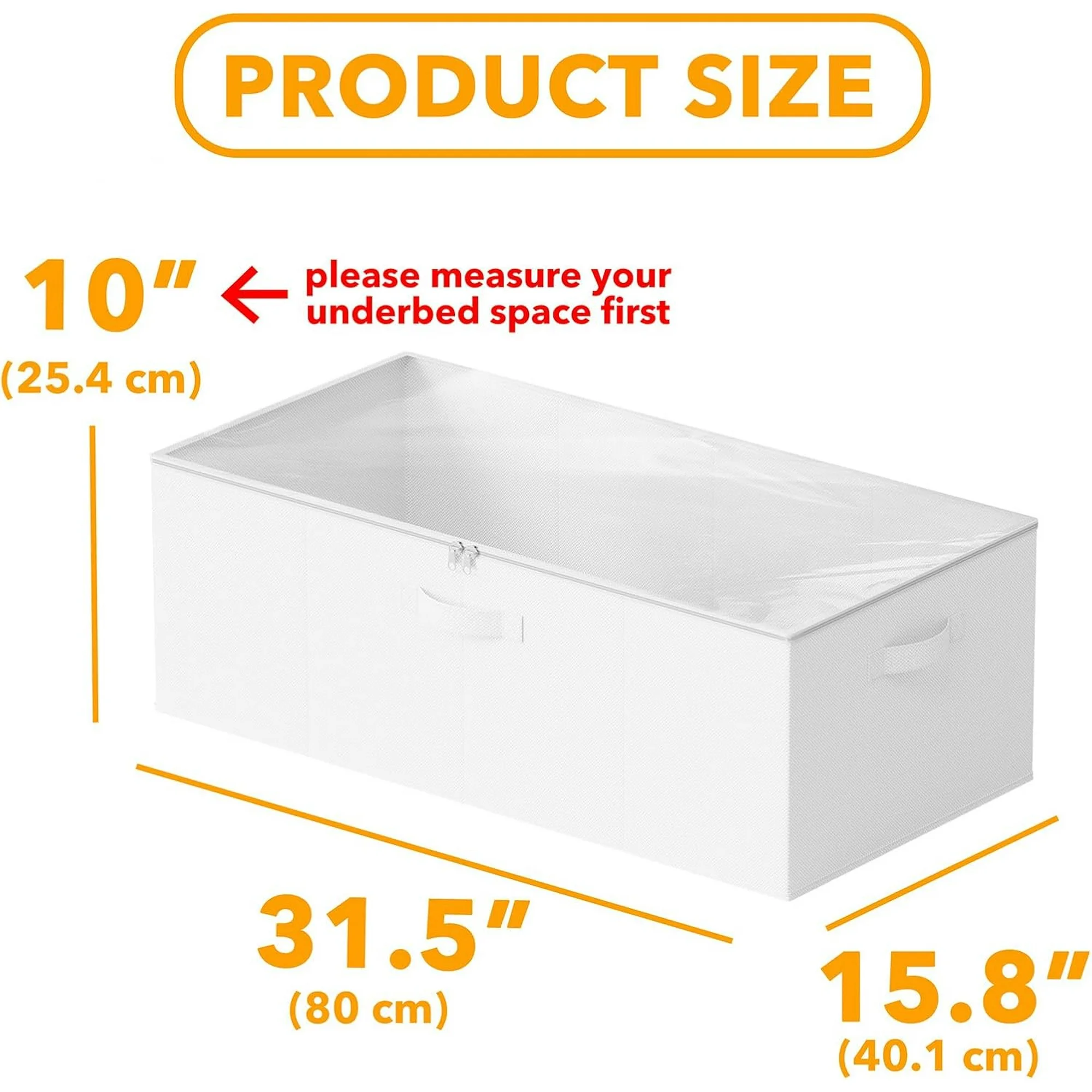 2 Pack 10 High Under Bed Storage Containers, Large Underbed Storage Organizer Bins with Lids for Bedroom, Dorm, Clothes, Closet Organization, Bed Sheets and Blankets (Beige)