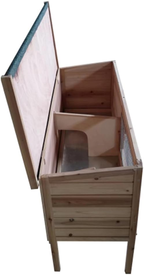 Outdoor Wooden Rabbit Hutch with Open-up roof Guinea Pig Hutch Rabbit Cage Bunny Cage Bunny Hutch with Pull Out Tray