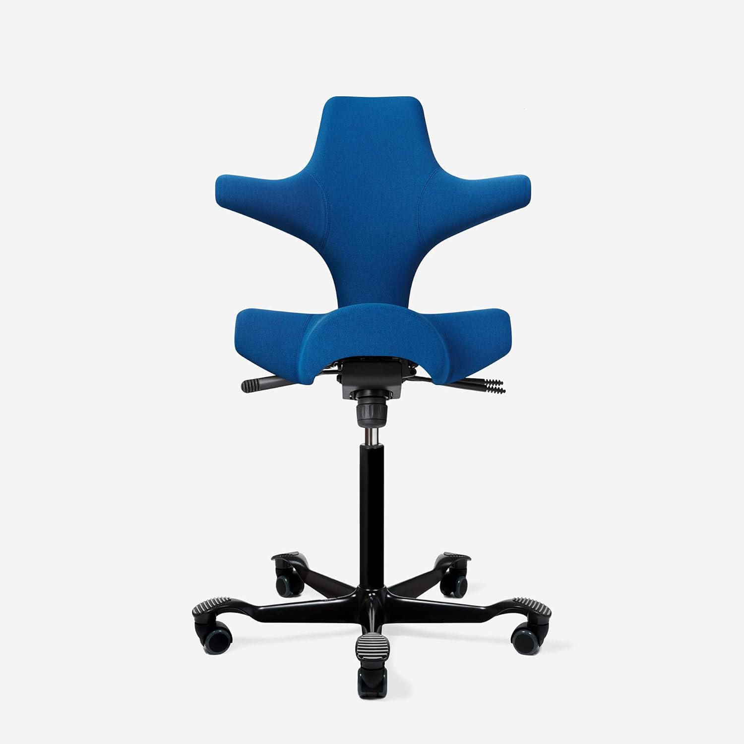 HAG Capisco Adjustable Standing Desk Chair - Silver Frame - Camira Era Cobalt Blue Seat